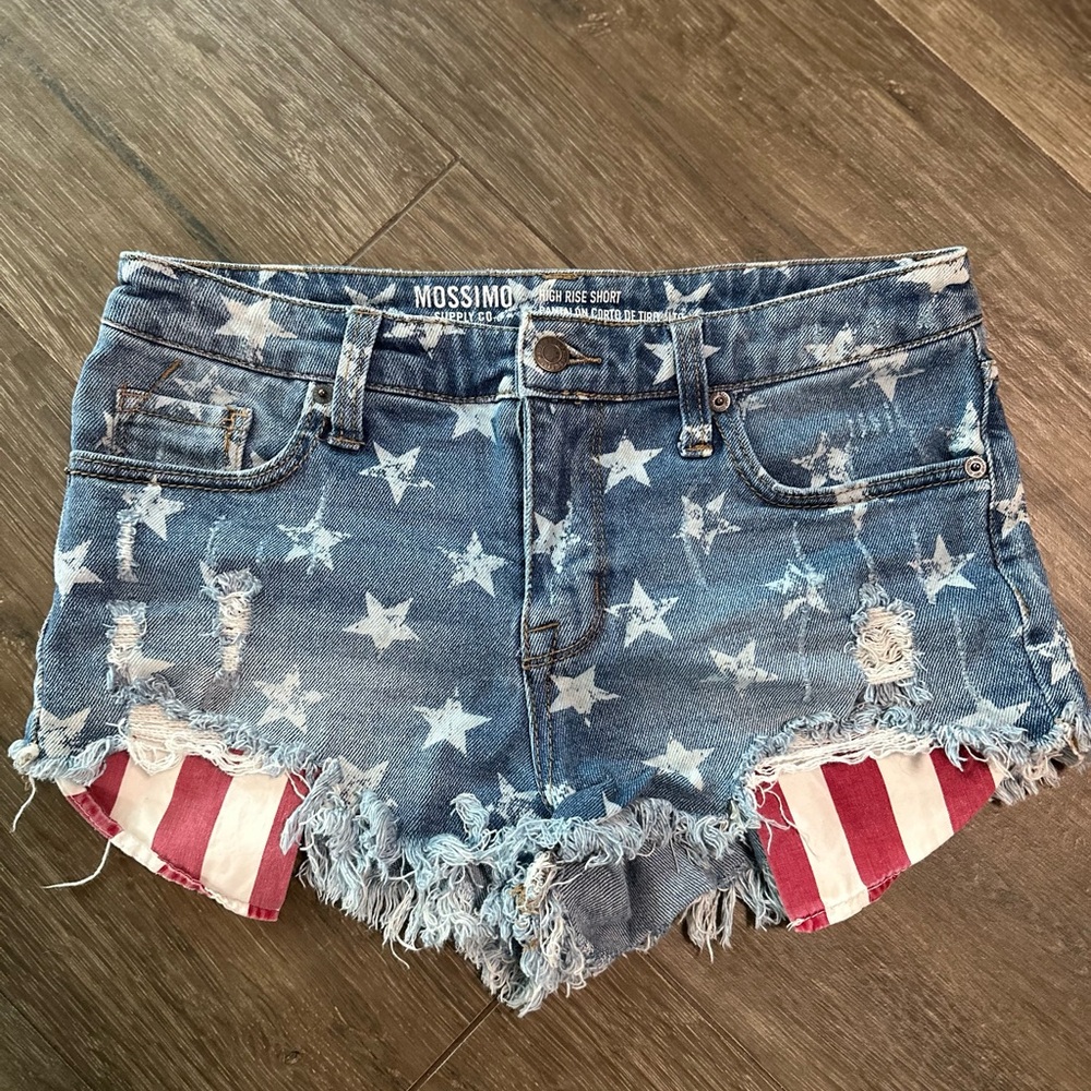 Mossimo Supply Co. Distressed Star Denim Shorts